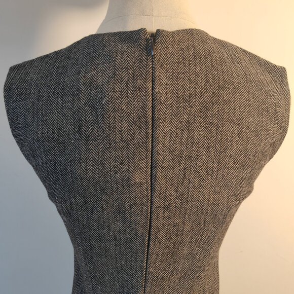 Self-portrait Grey Checkered Wave Belted Short Dress - Picture 8 of 11